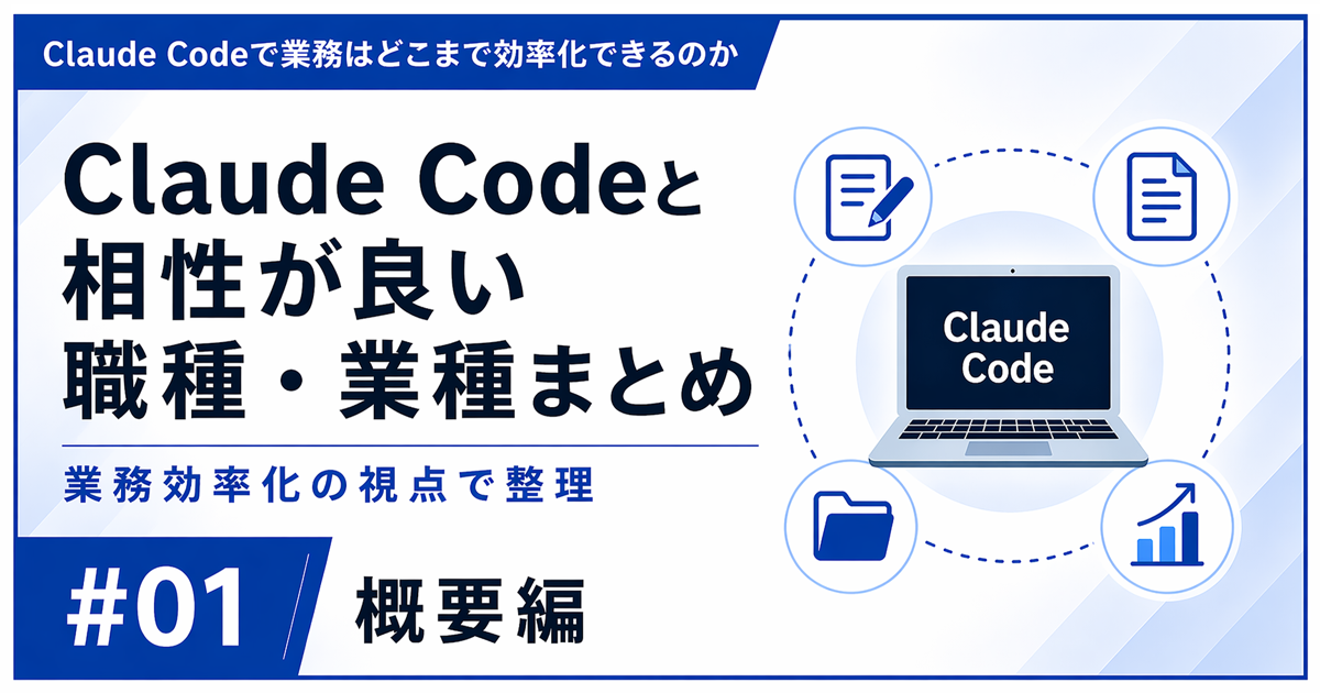 Claude Codeと相性が良い職種・業種を業務効率化の視点で整理した記事のアイキャッチ画像
