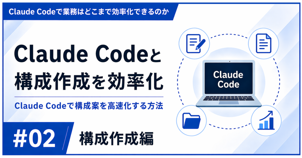 Claude Codeで記事構成を効率化する方法を解説した記事のアイキャッチ画像