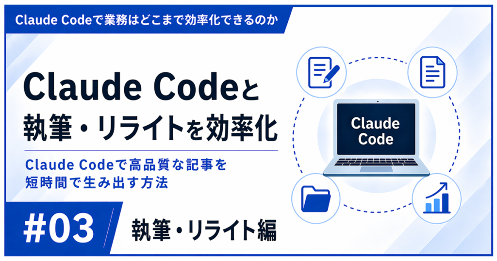 Claude Codeで本文執筆・リライトを効率化する方法を解説した記事のアイキャッチ画像